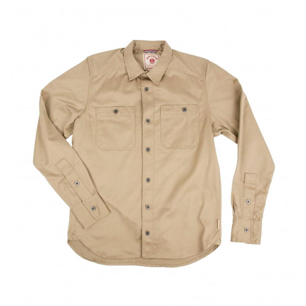 NEW IRON & RESIN men's workshop shirt in khaki
